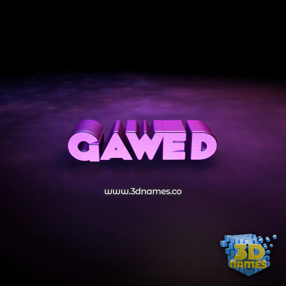 gawed in Big Purple style - 3D name wallpaper