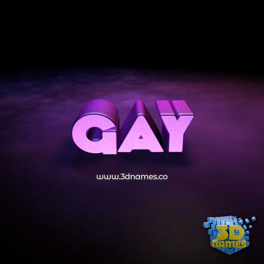 gay in Big Purple style - 3D name wallpaper