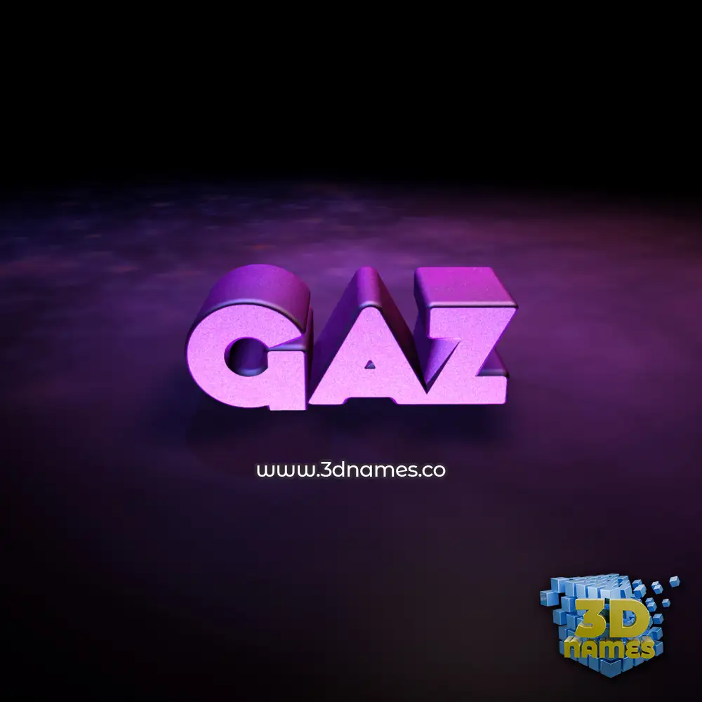 gaz in Big Purple style - 3D name wallpaper