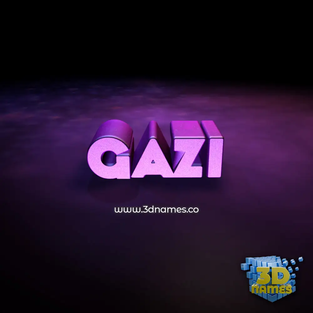 gazi in Big Purple style - 3D name wallpaper