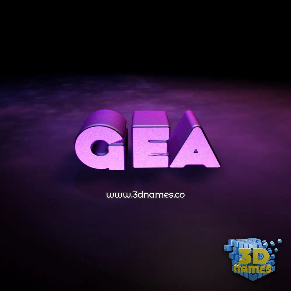 gea in Big Purple style - 3D name wallpaper