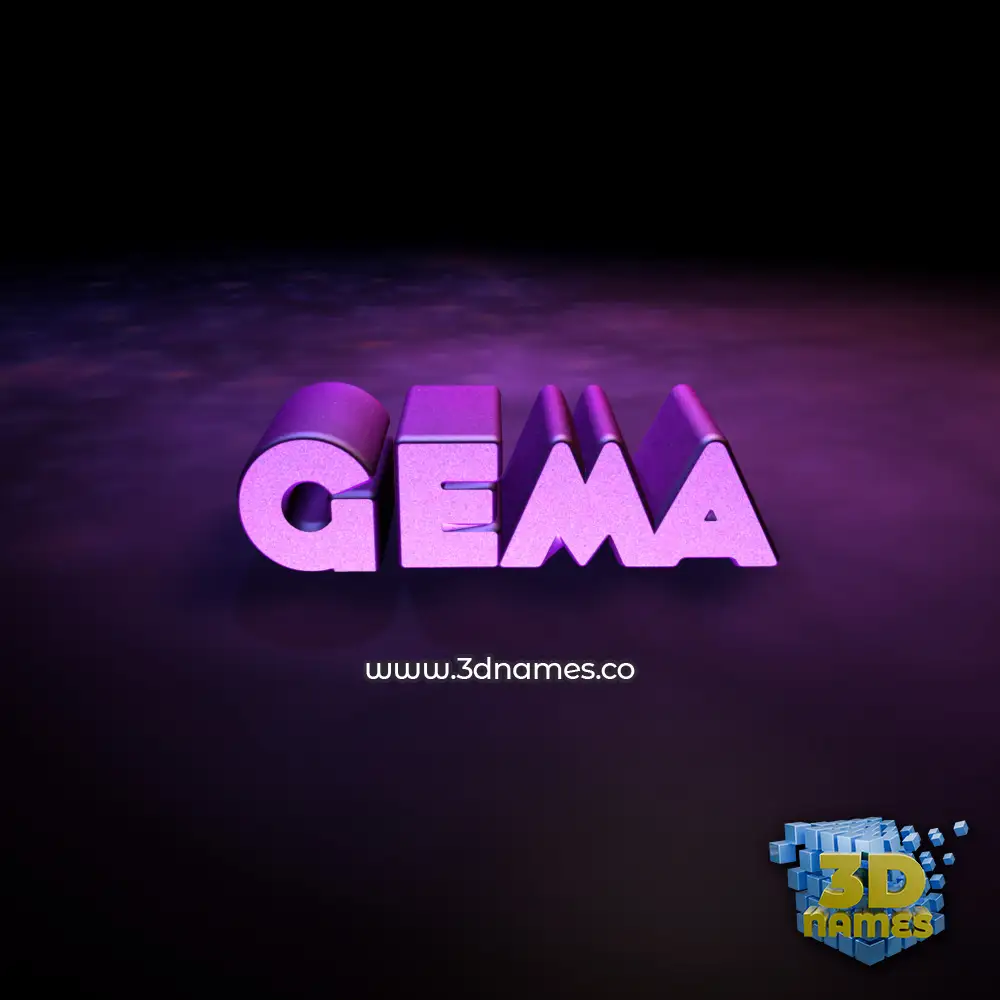gema in Big Purple style - 3D name wallpaper