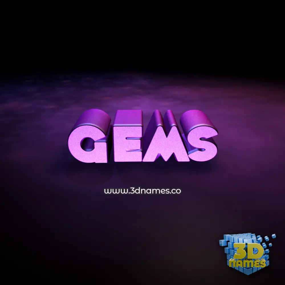 gems in Big Purple style - 3D name wallpaper