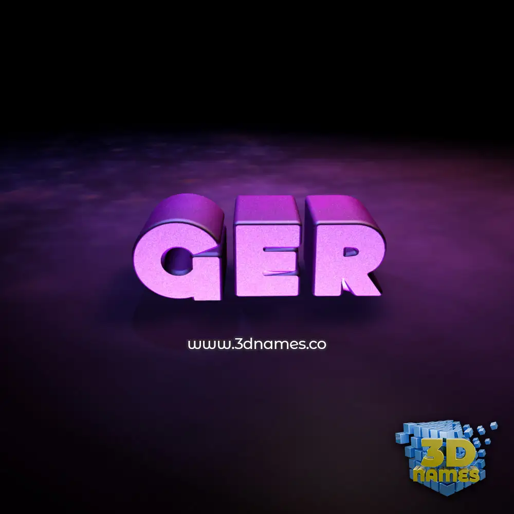 ger in Big Purple style - 3D name wallpaper