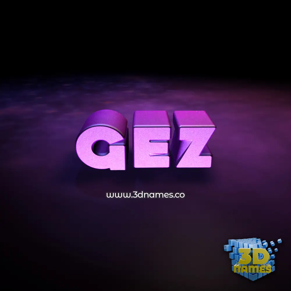 gez in Big Purple style - 3D name wallpaper