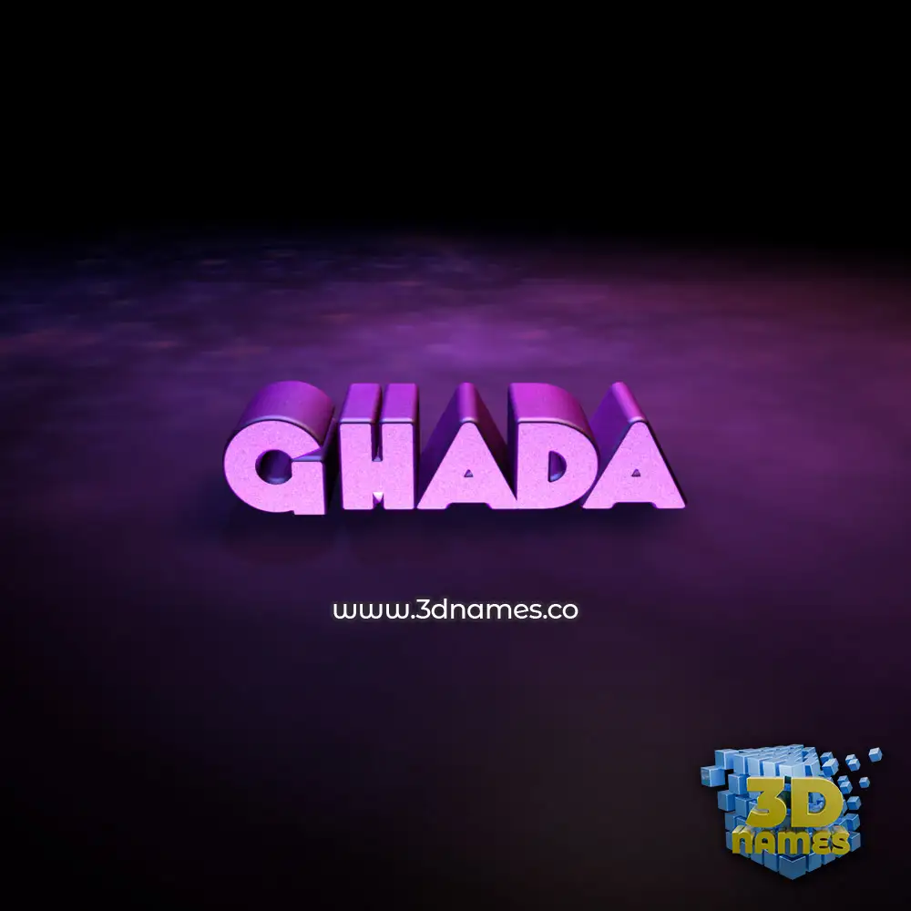 ghada in Big Purple style - 3D name wallpaper
