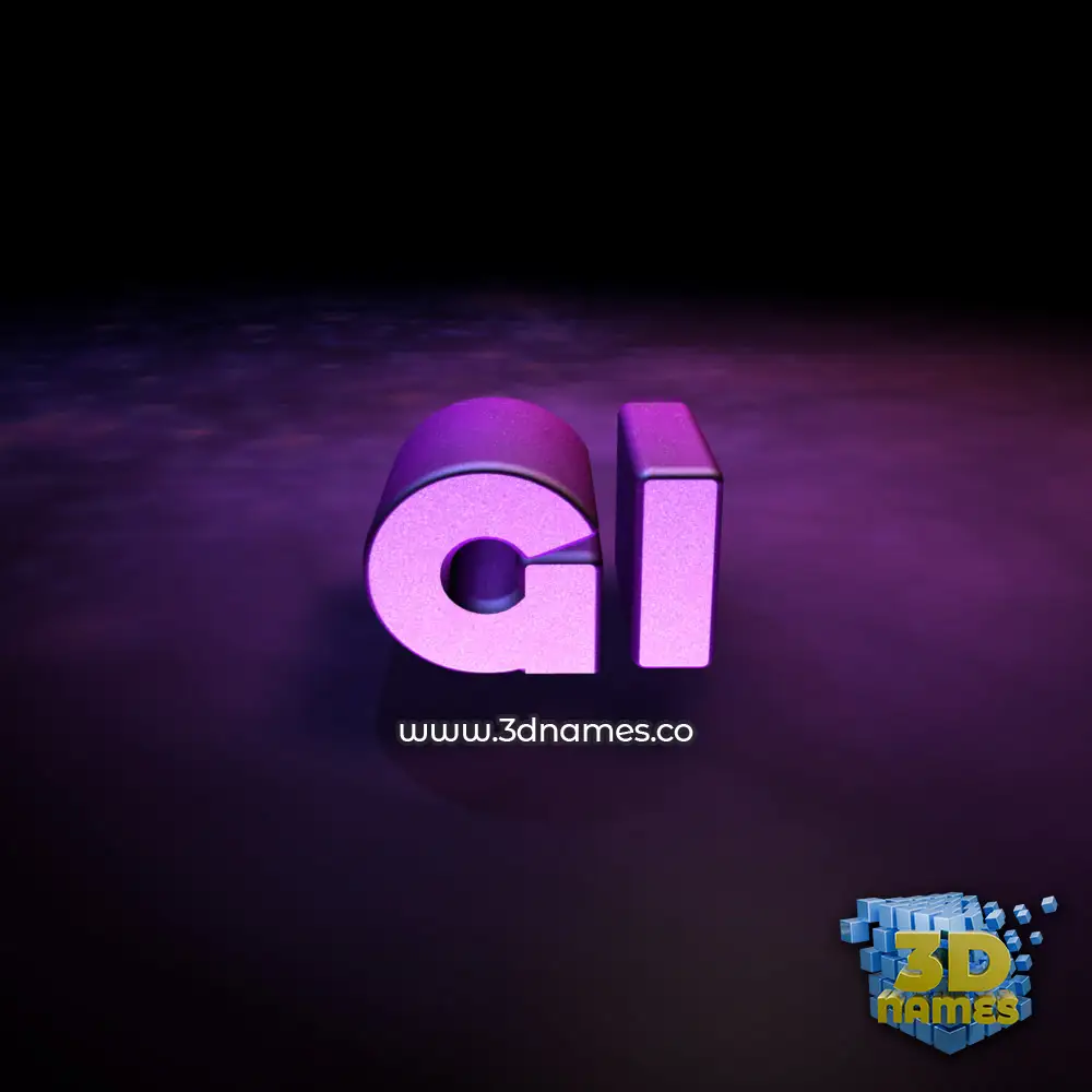gi in Big Purple style - 3D name wallpaper