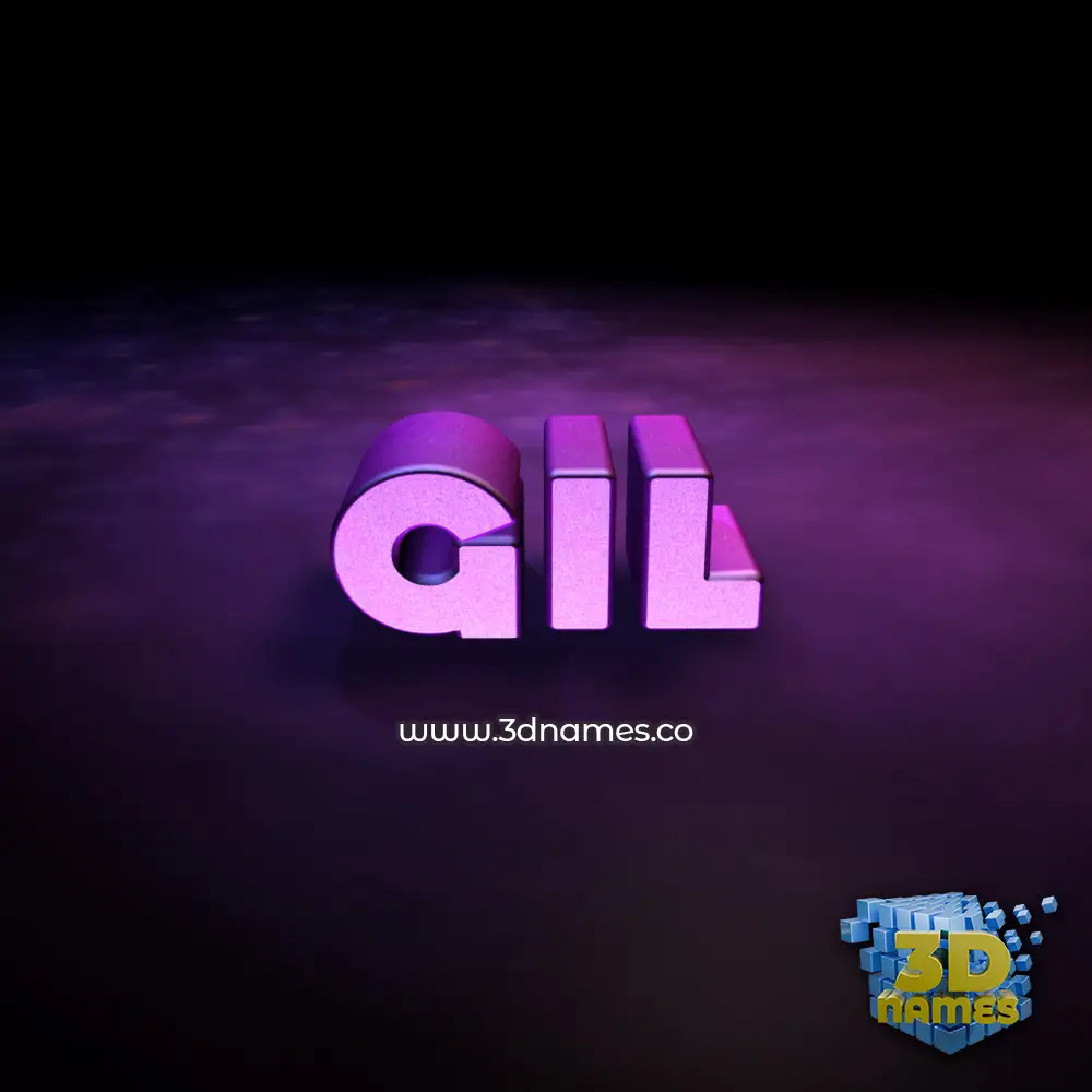 gil in Big Purple style - 3D name wallpaper