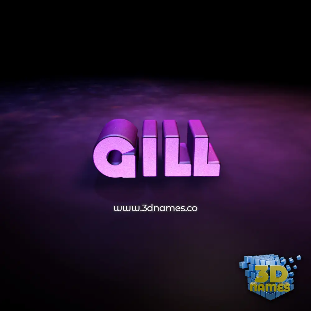 gill in Big Purple style - 3D name wallpaper