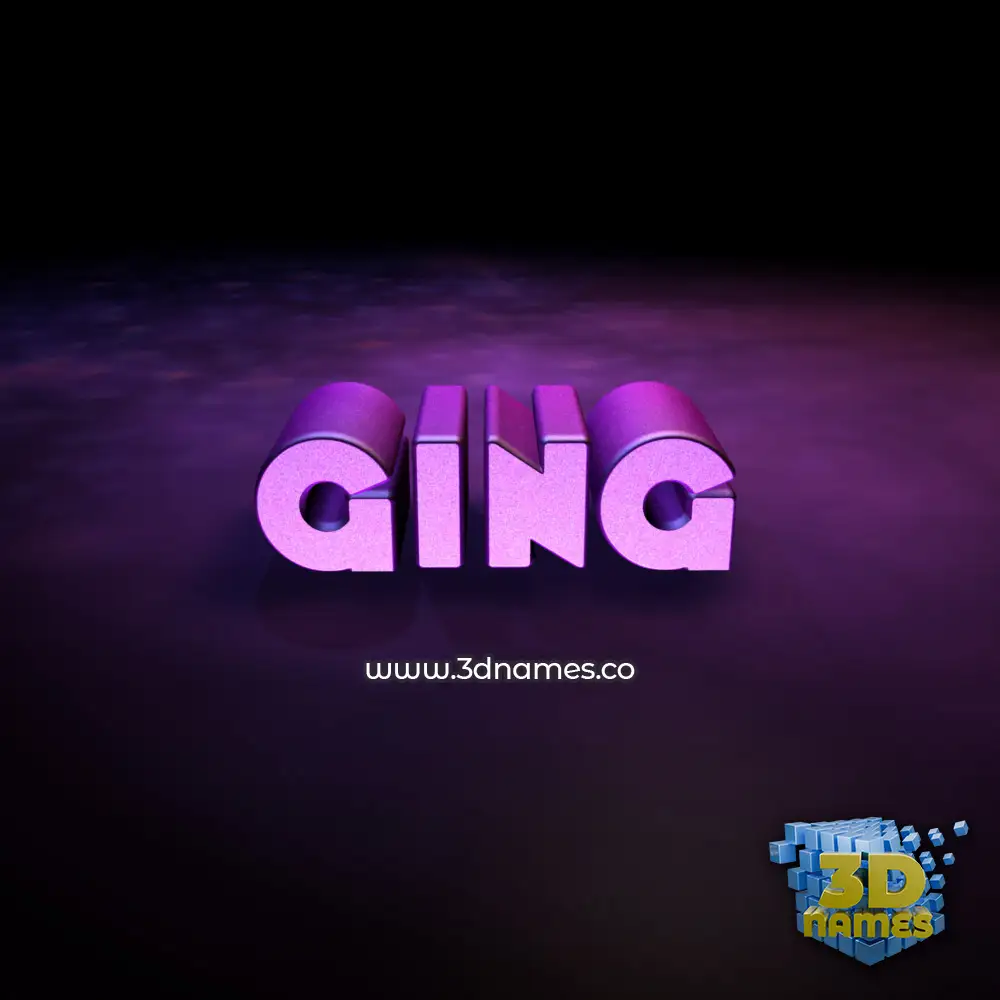 ging in Big Purple style - 3D name wallpaper