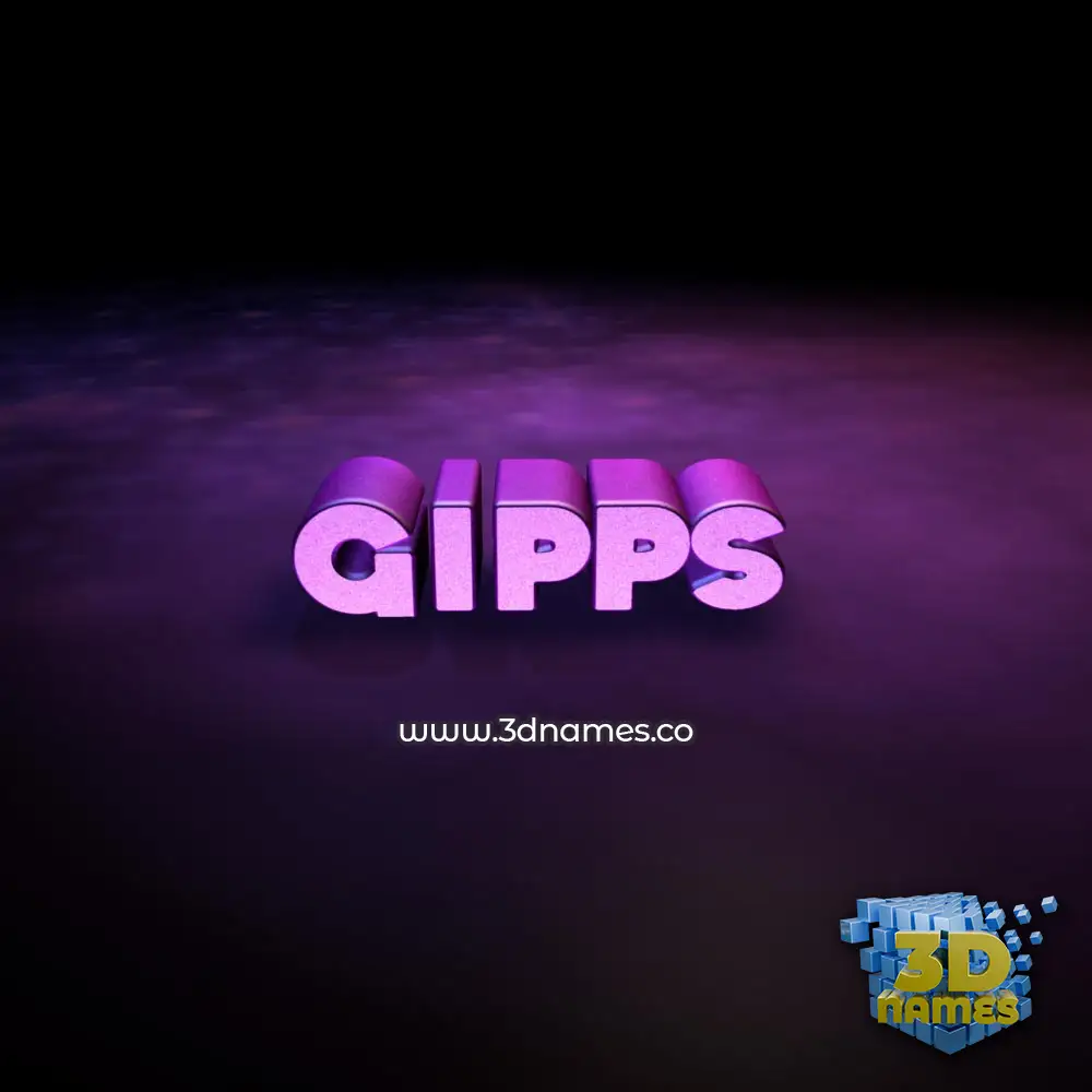 gipps in Big Purple style - 3D name wallpaper