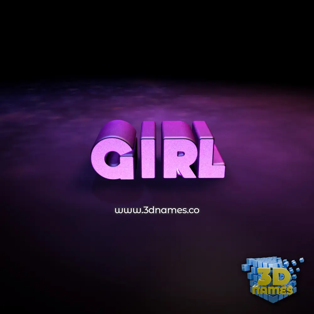 girl in Big Purple style - 3D name wallpaper