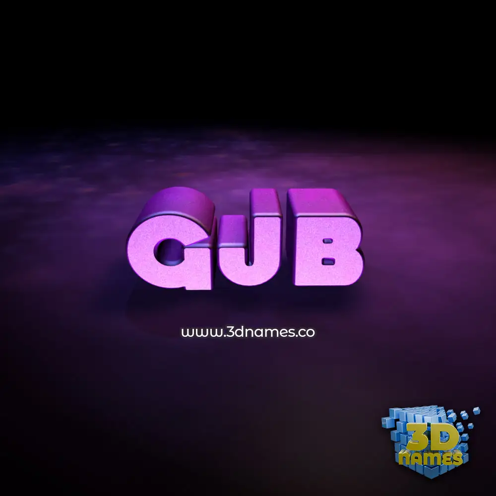 gjb in Big Purple style - 3D name wallpaper