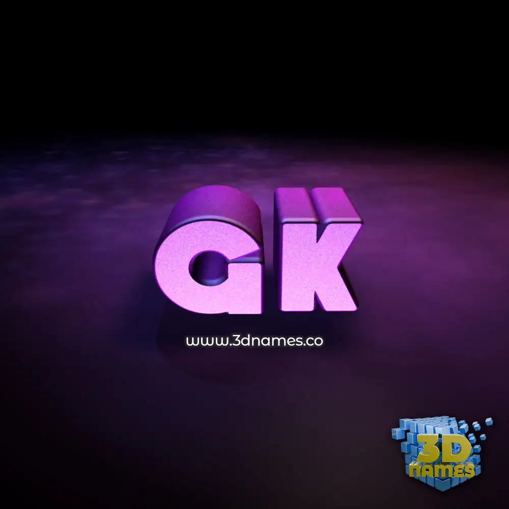 gk in Big Purple style - 3D name wallpaper