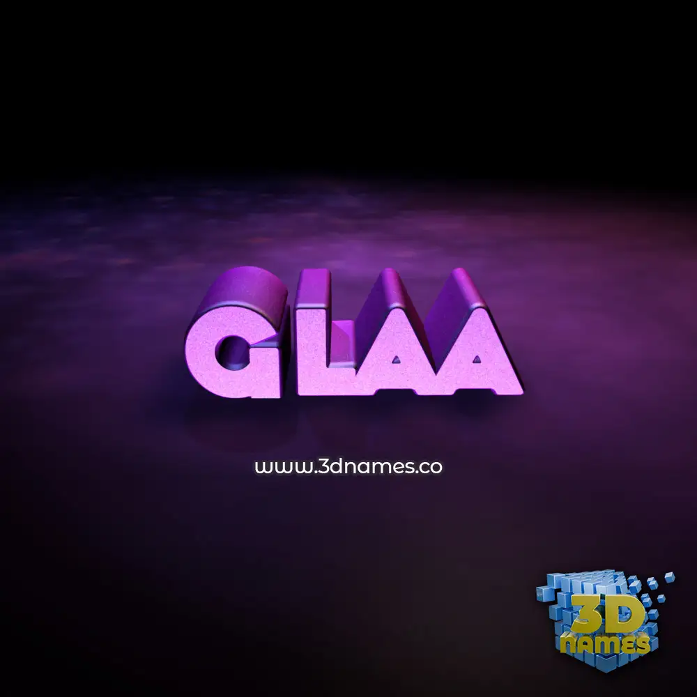 glaa in Big Purple style - 3D name wallpaper