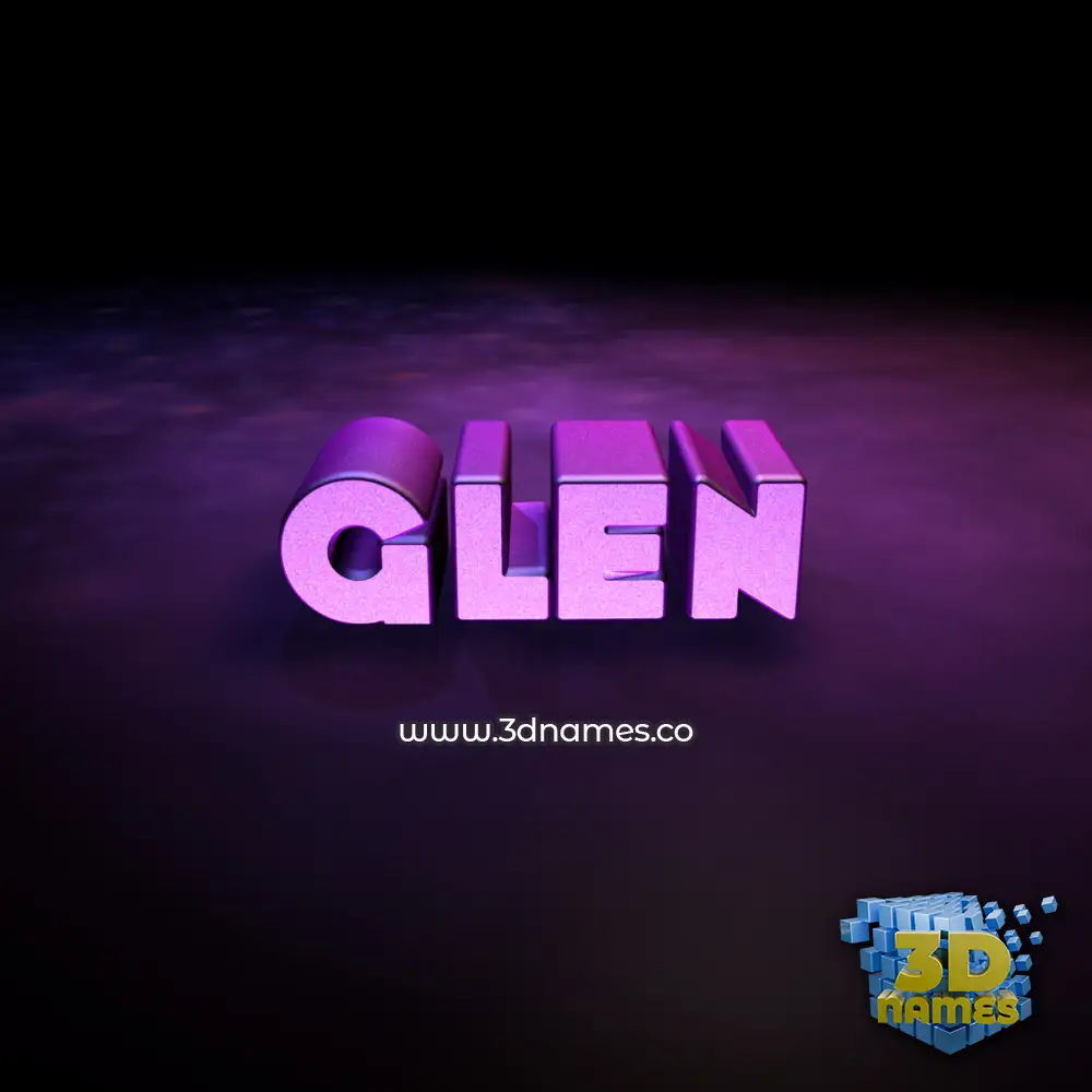 glen in Big Purple style - 3D name wallpaper