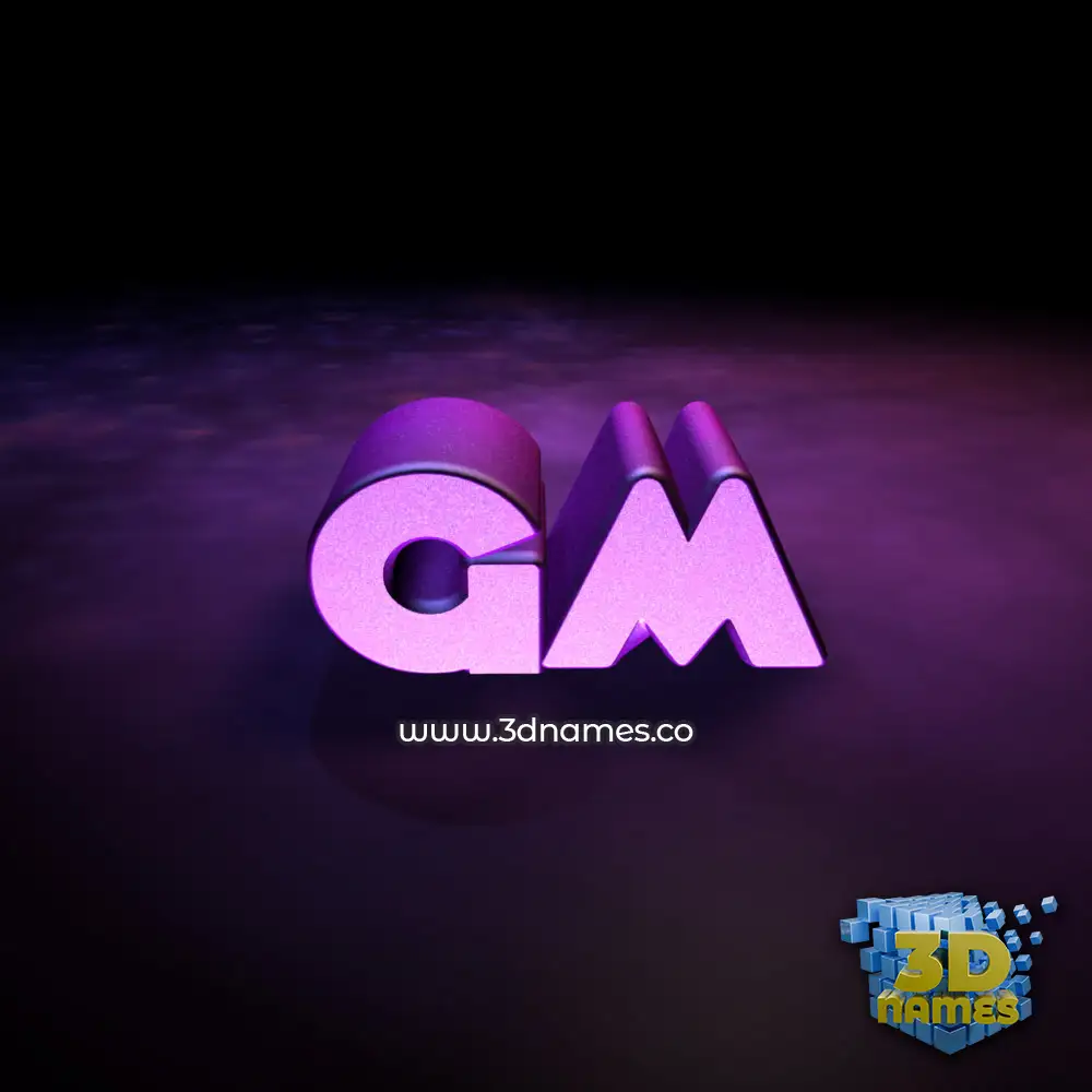gm in Big Purple style - 3D name wallpaper