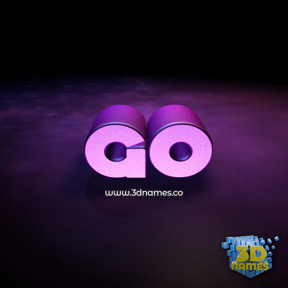 go in Big Purple style - 3D name wallpaper