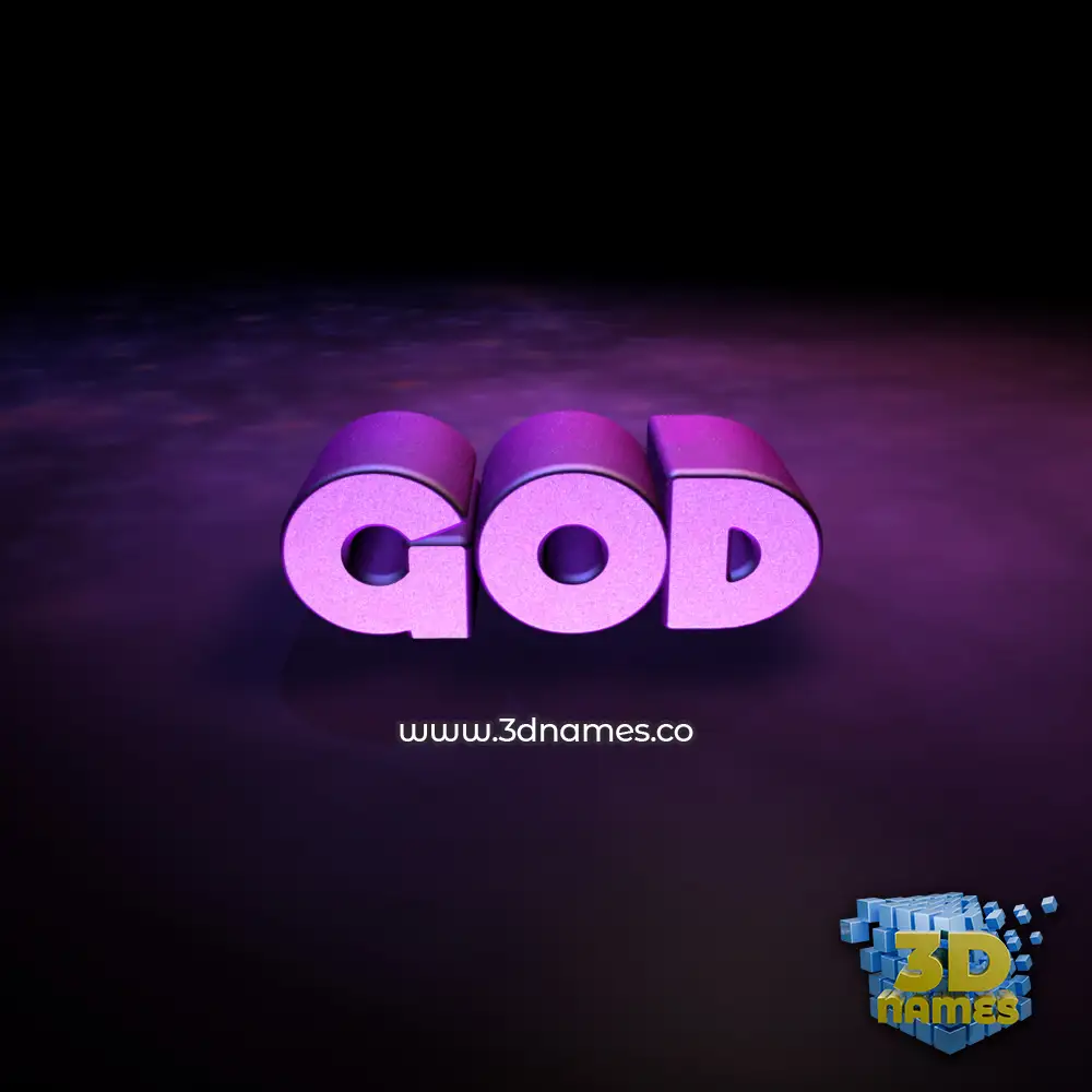 god in Big Purple style - 3D name wallpaper
