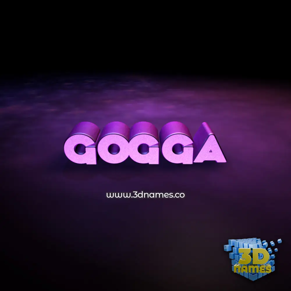 gogga in Big Purple style - 3D name wallpaper