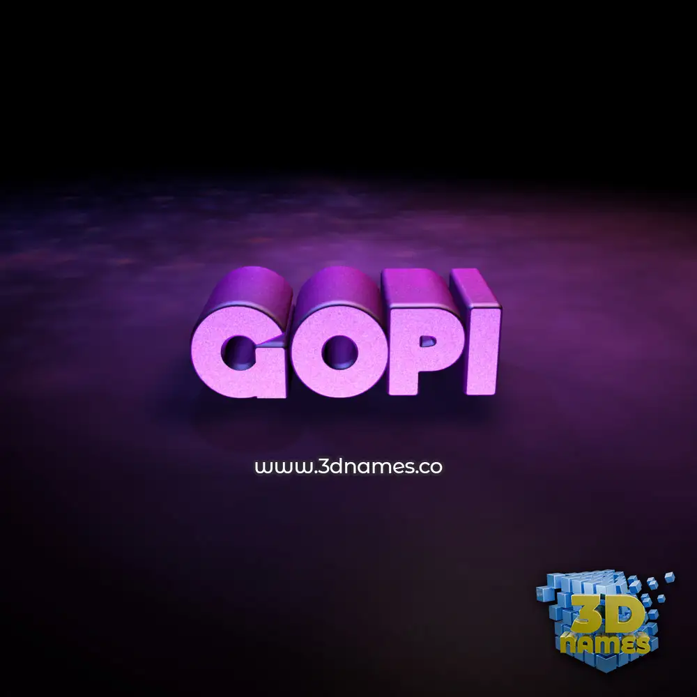 gopi in Big Purple style - 3D name wallpaper