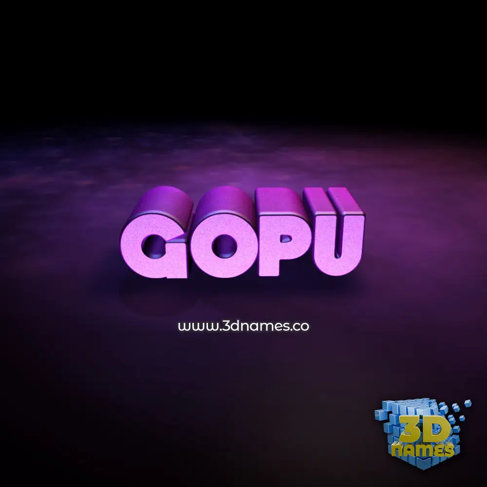 gopu in Big Purple style - 3D name wallpaper