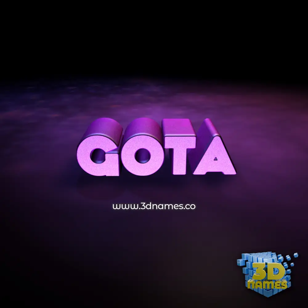 gota in Big Purple style - 3D name wallpaper