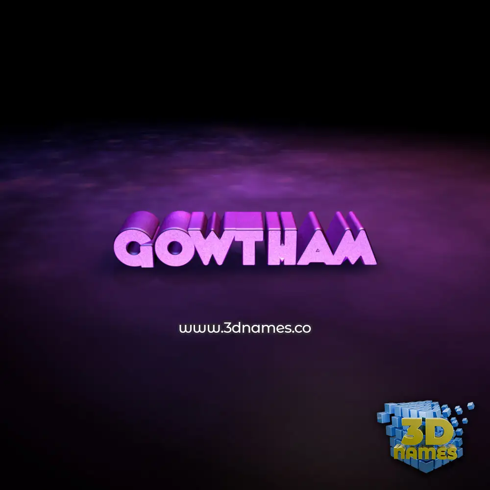 gowtham in Big Purple style - 3D name wallpaper