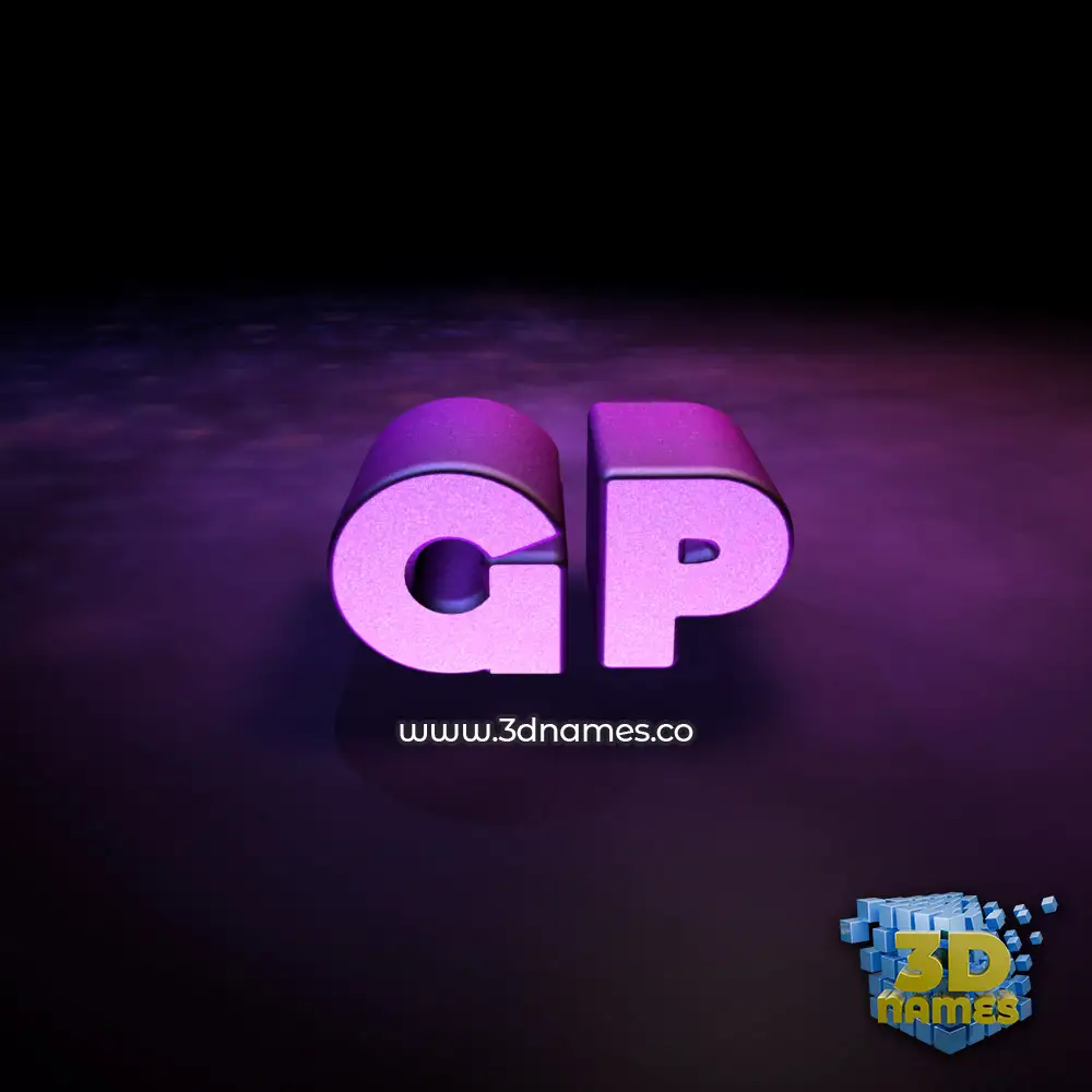 gp in Big Purple style - 3D name wallpaper