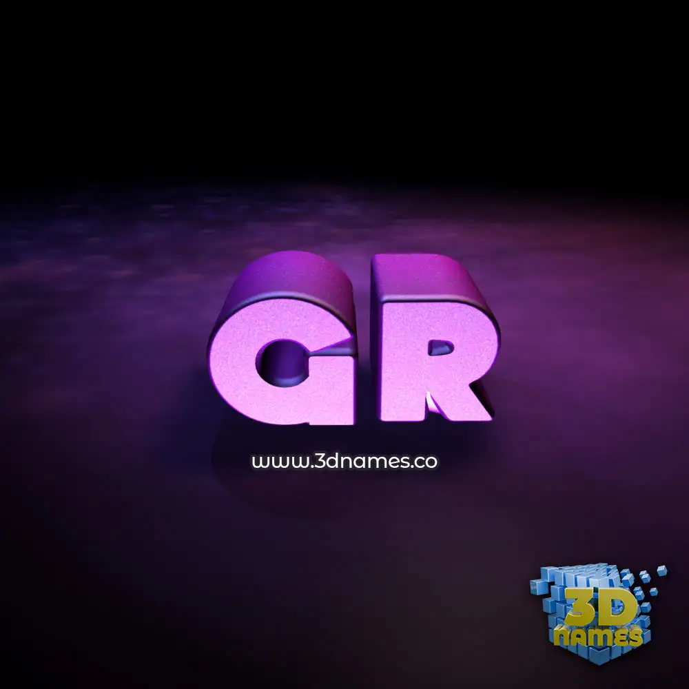 gr in Big Purple style - 3D name wallpaper