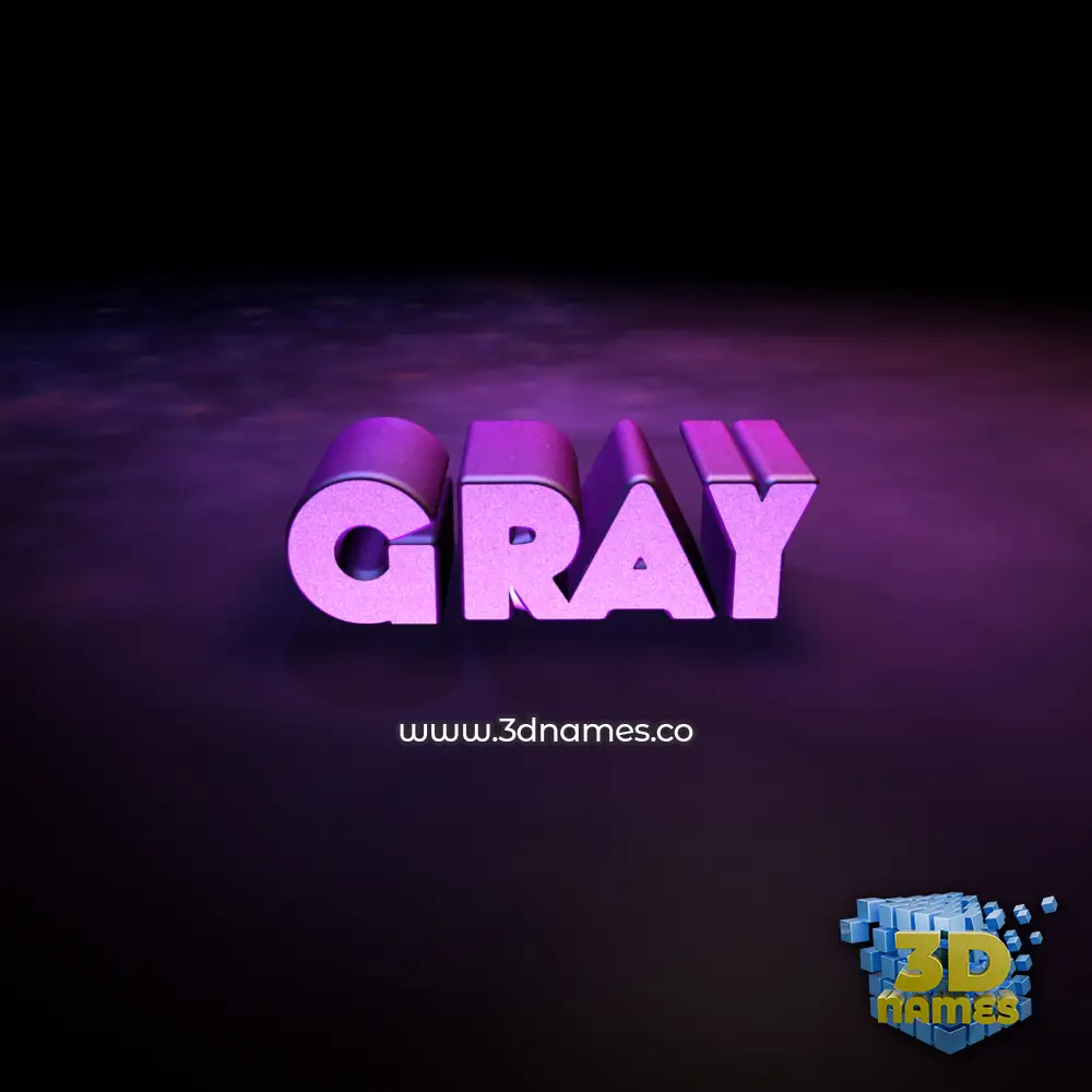 gray in Big Purple style - 3D name wallpaper