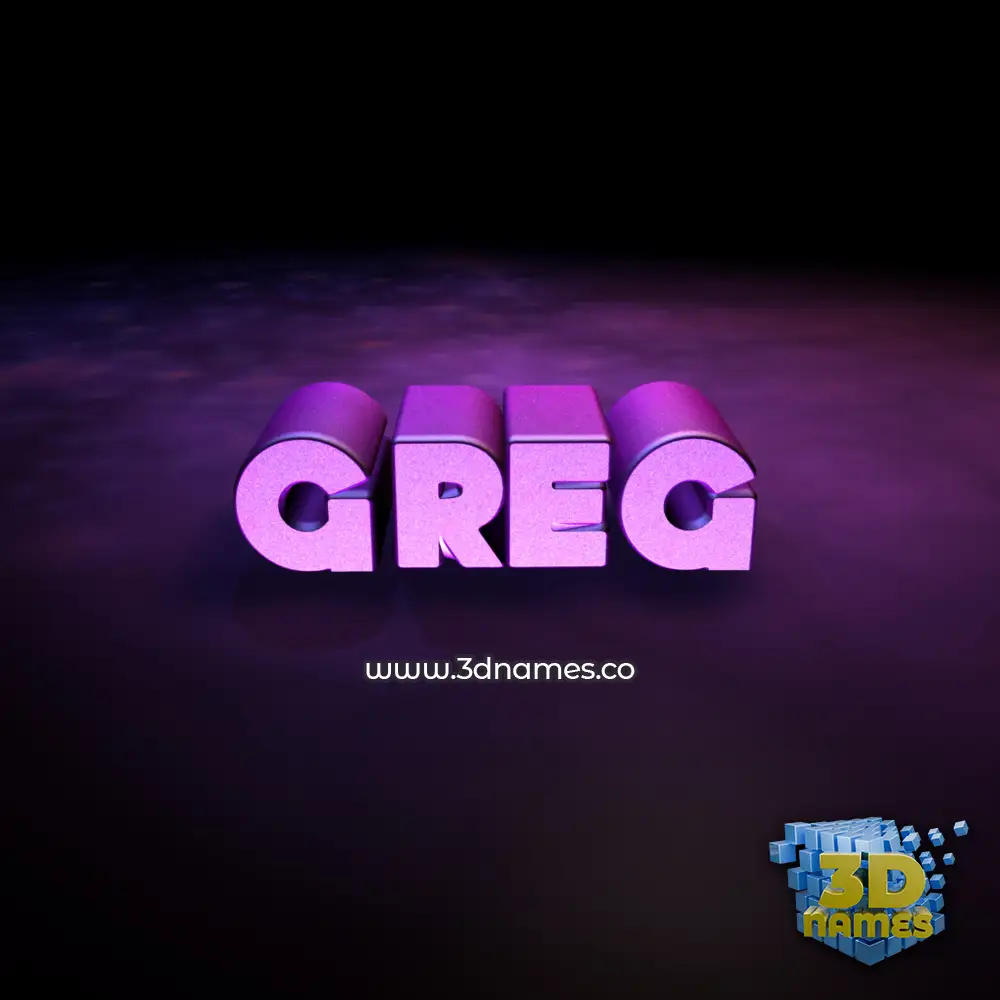 greg in Big Purple style - 3D name wallpaper