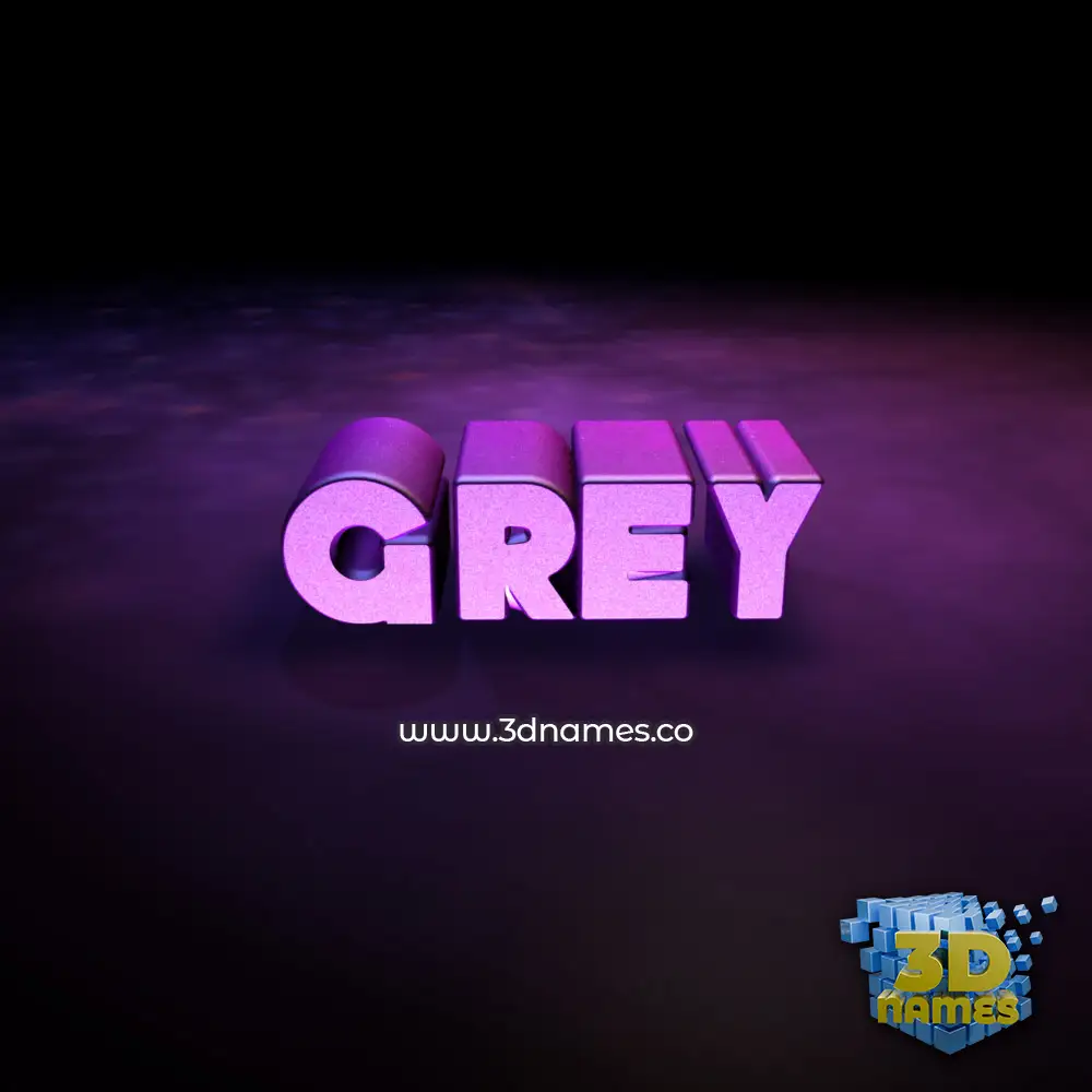 grey in Big Purple style - 3D name wallpaper