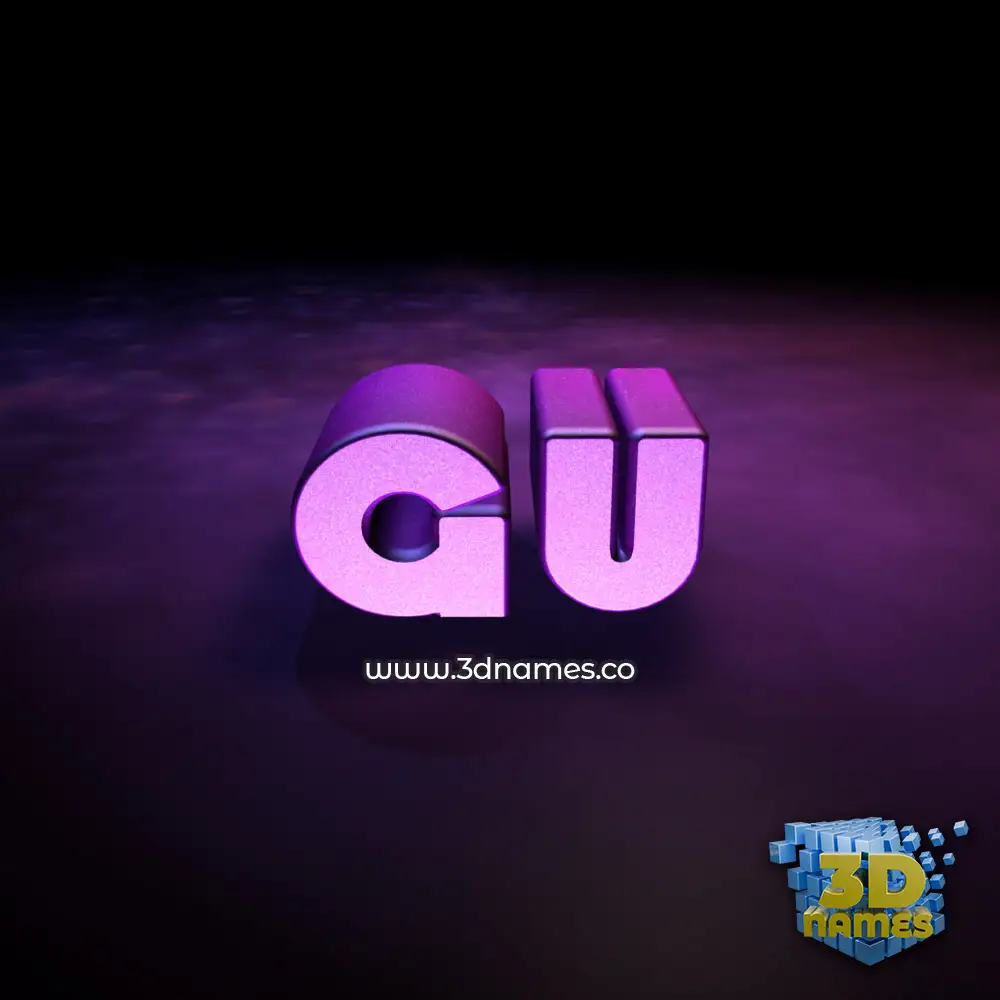 gu in Big Purple style - 3D name wallpaper