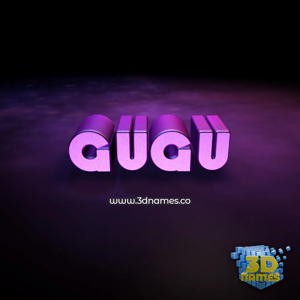 gugu in Big Purple style - 3D name wallpaper