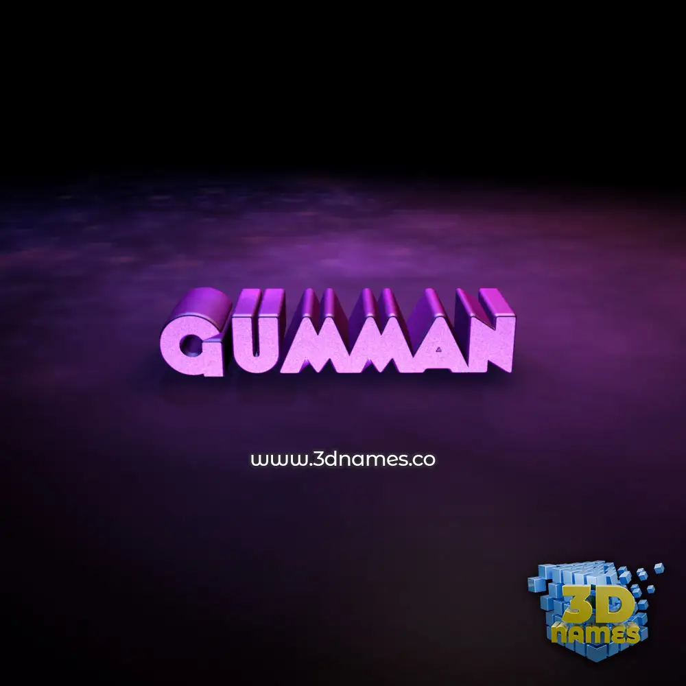 gumman in Big Purple style - 3D name wallpaper