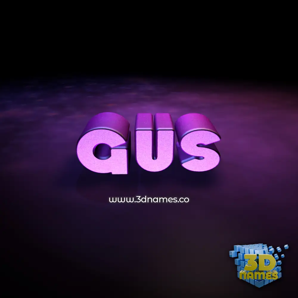 gus in Big Purple style - 3D name wallpaper