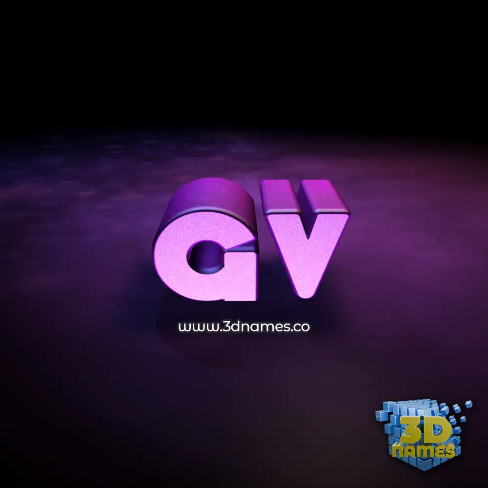 gv in Big Purple style - 3D name wallpaper