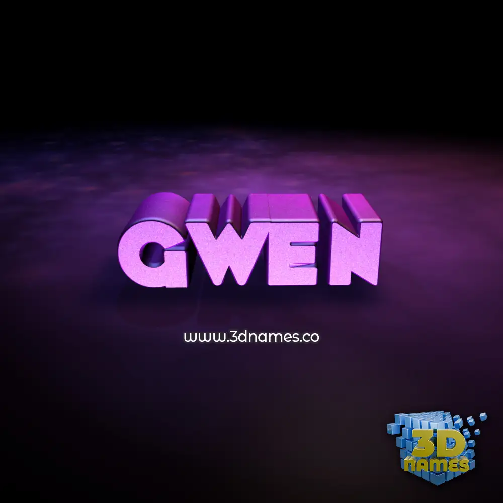 gwen in Big Purple style - 3D name wallpaper