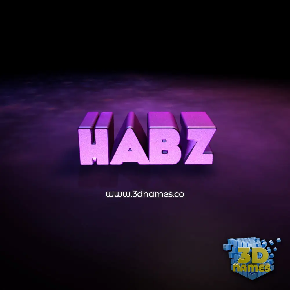 habz in Big Purple style - 3D name wallpaper