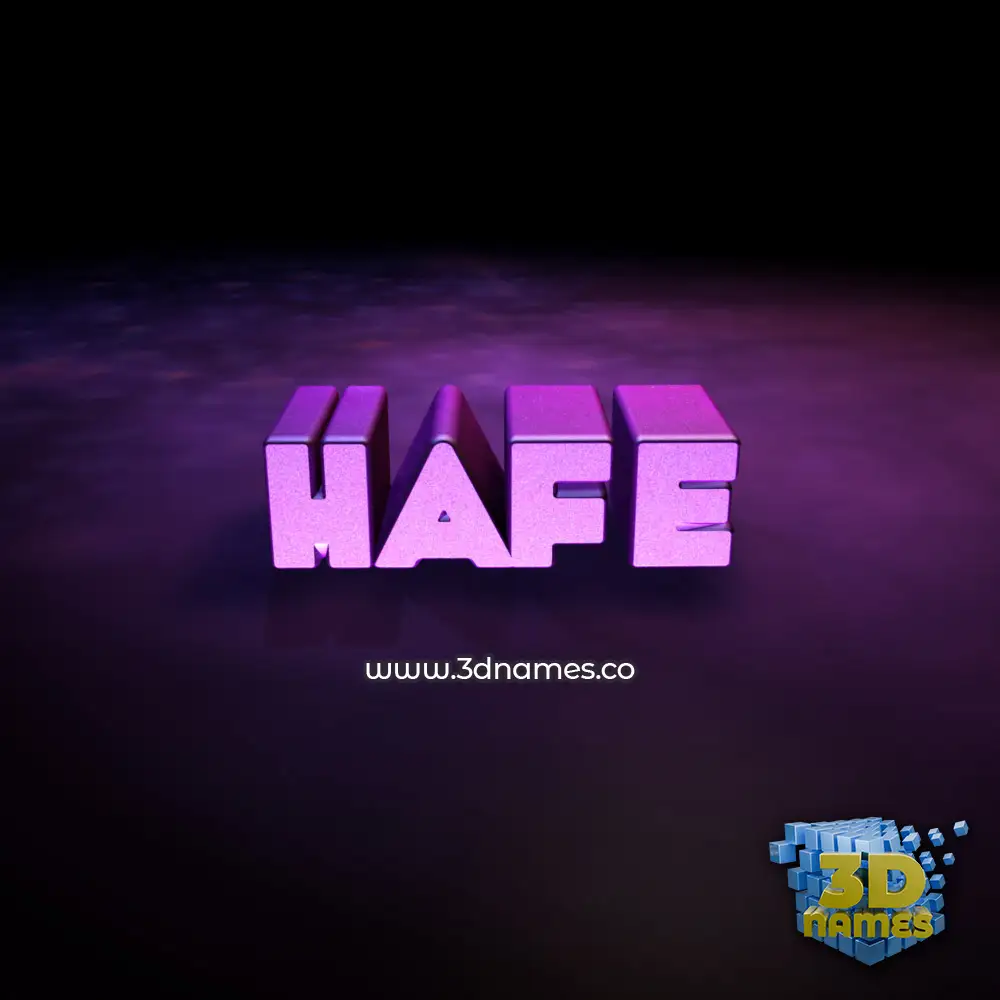 hafe in Big Purple style - 3D name wallpaper