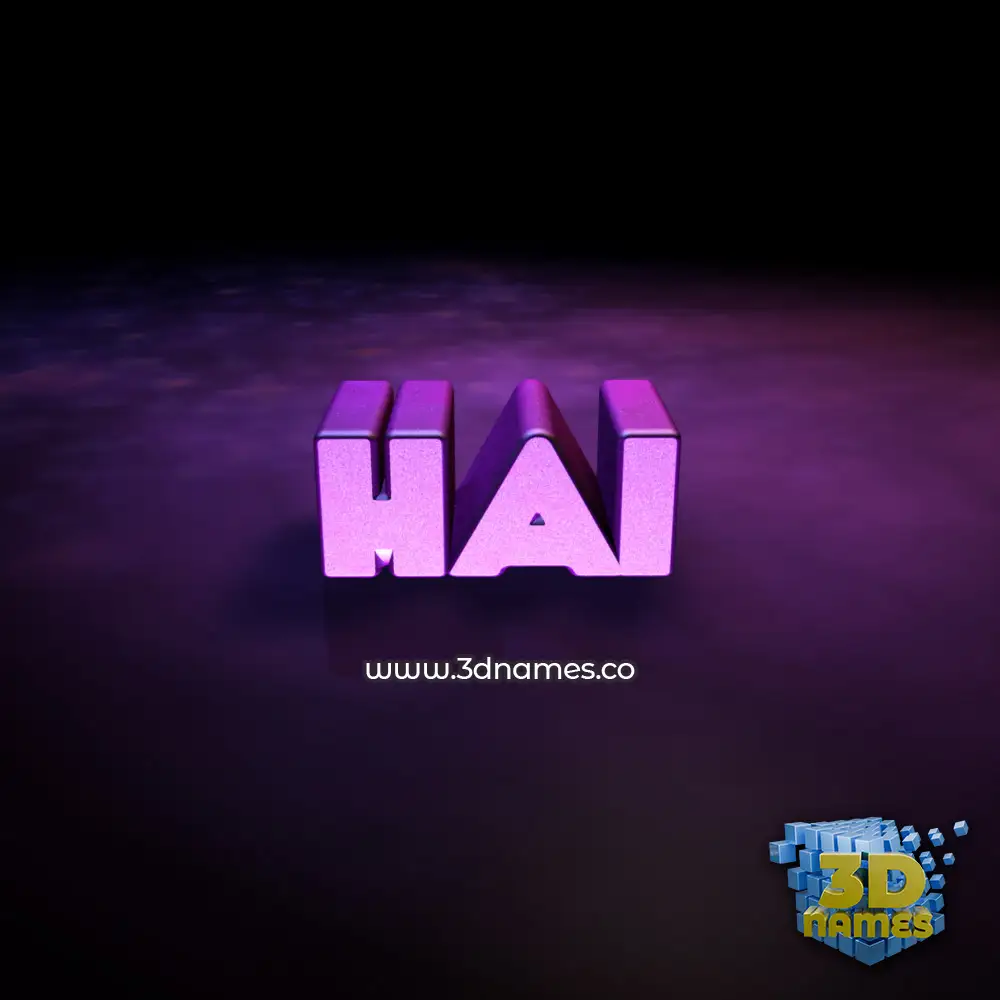 hai in Big Purple style - 3D name wallpaper