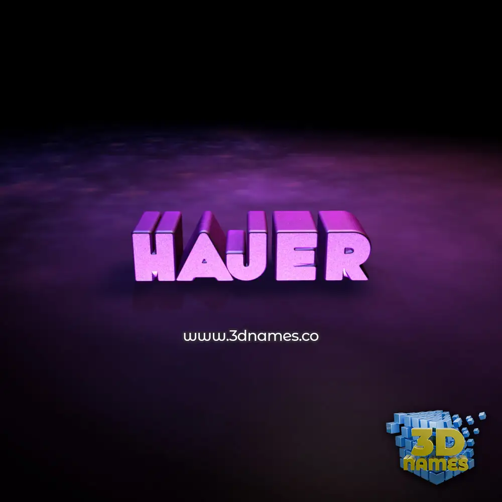 hajer in Big Purple style - 3D name wallpaper