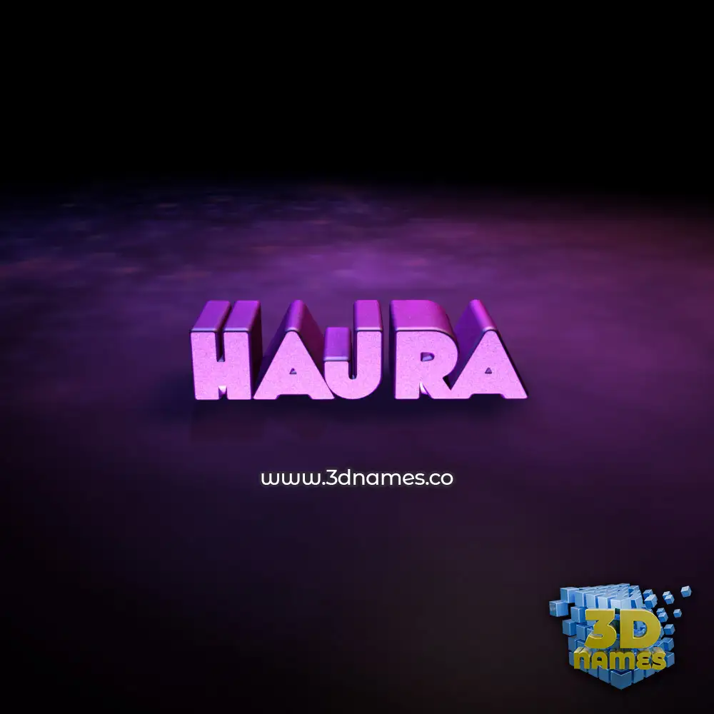 hajra in Big Purple style - 3D name wallpaper