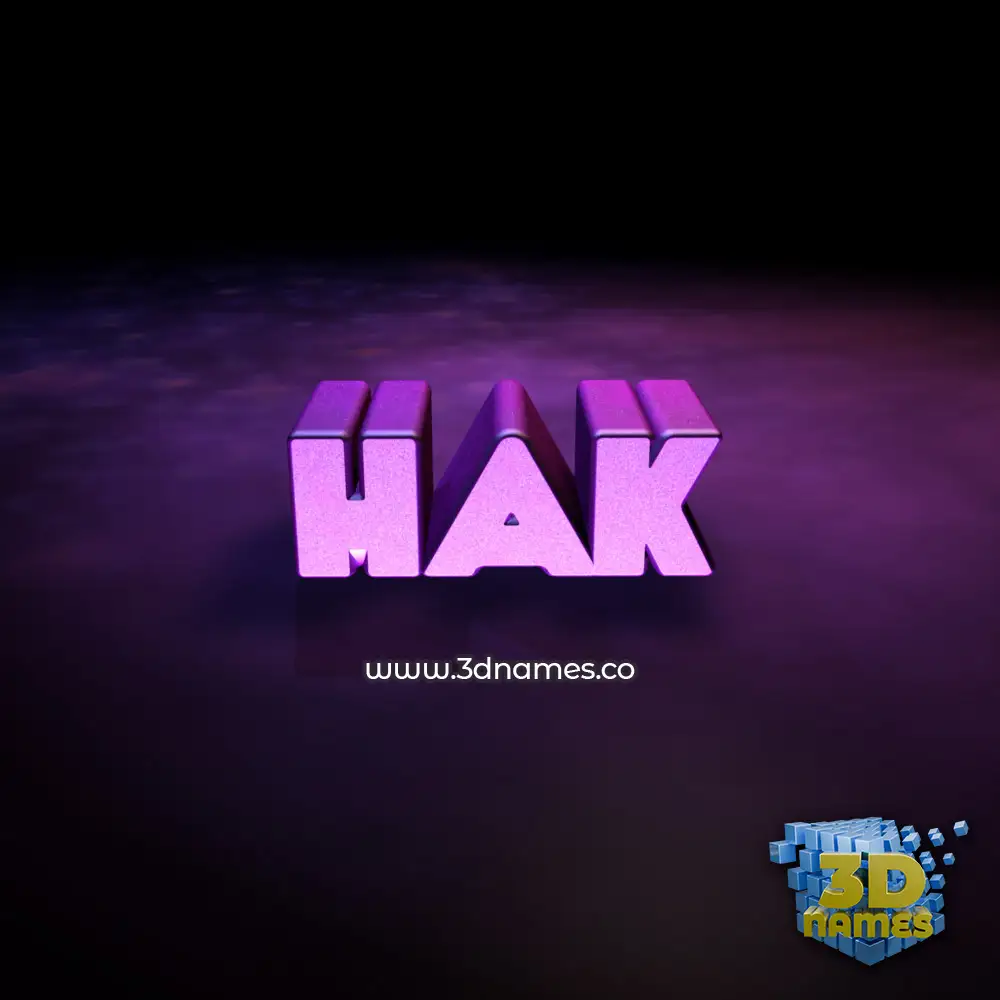 hak in Big Purple style - 3D name wallpaper