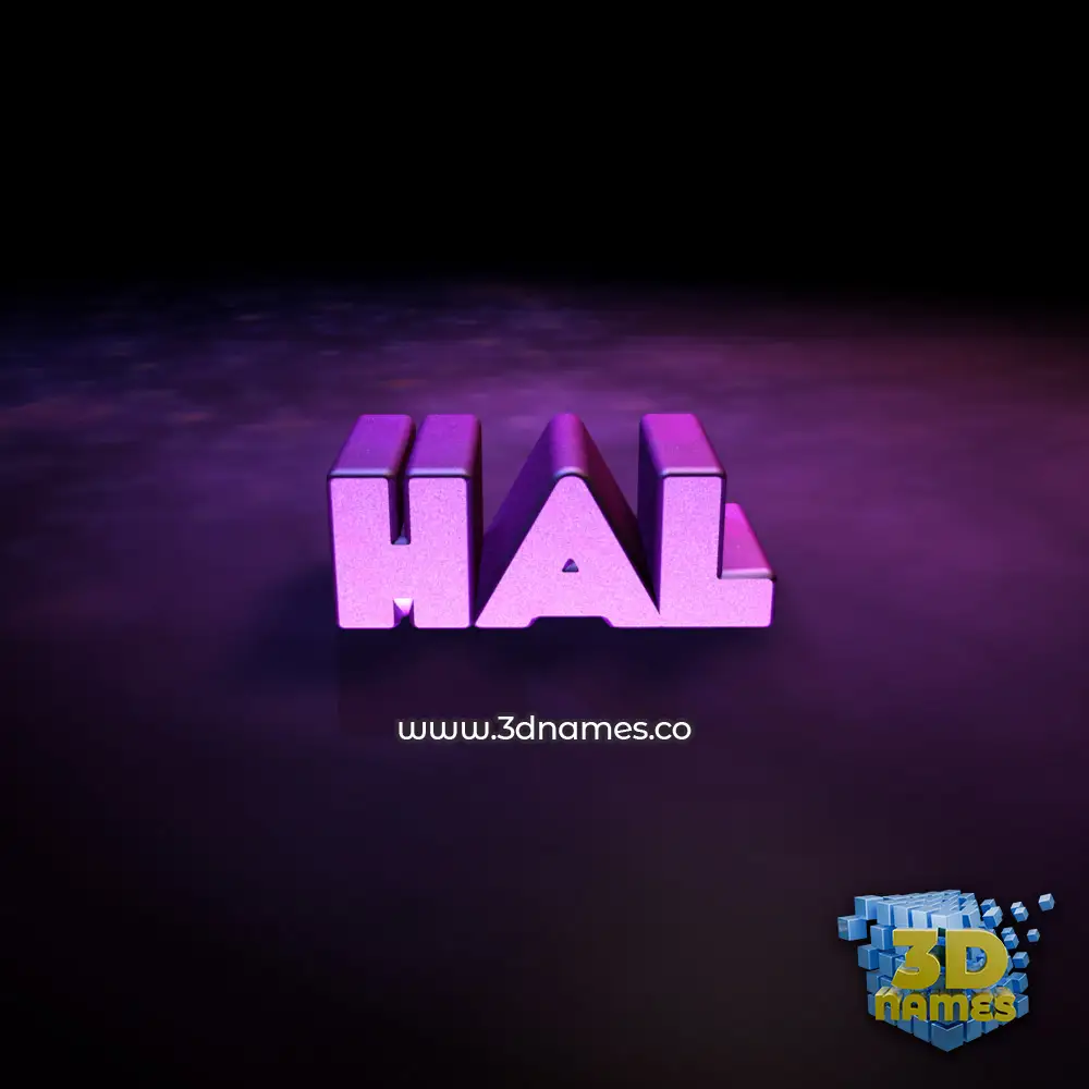 hal in Big Purple style - 3D name wallpaper
