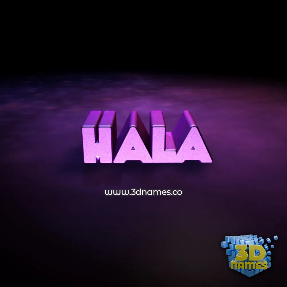 hala in Big Purple style - 3D name wallpaper