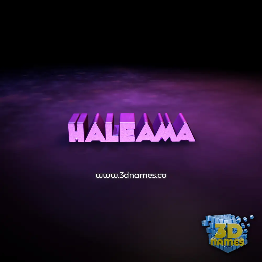 haleama in Big Purple style - 3D name wallpaper