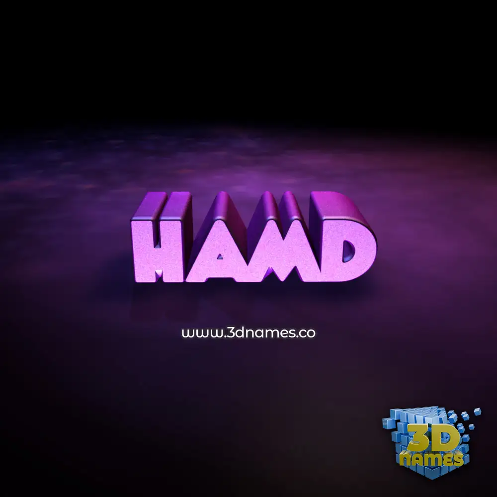 hamd in Big Purple style - 3D name wallpaper