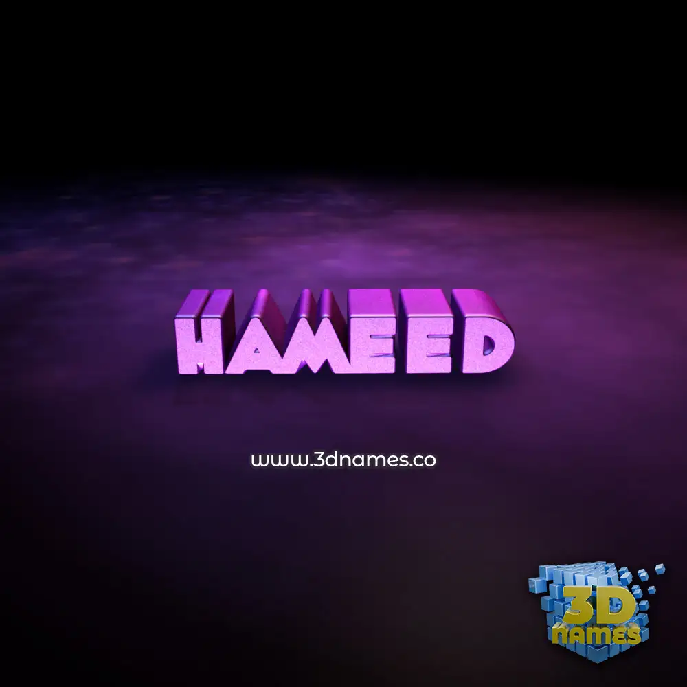 hameed in Big Purple style - 3D name wallpaper